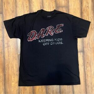 VTG DARE Black Graphic Tee with Red Print